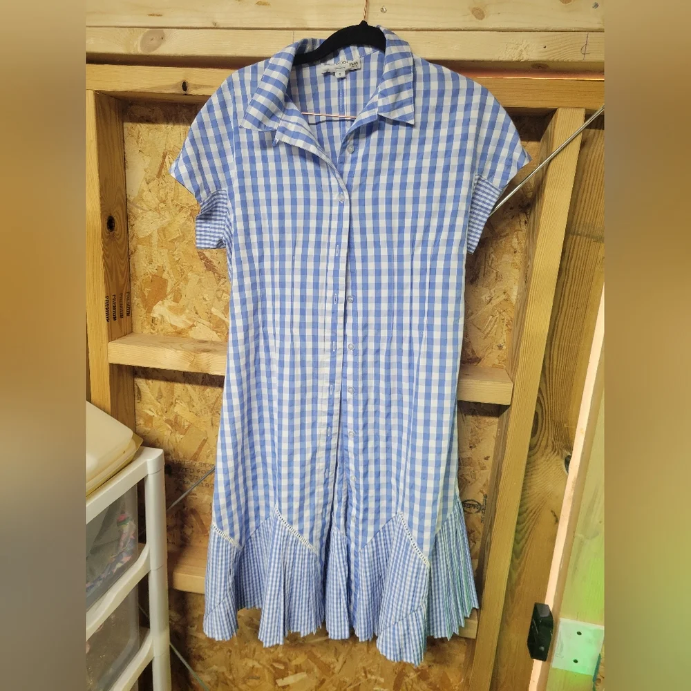 Thakoon Collective‎ Casual Blue Gingham summer/Spring Dress Size 6